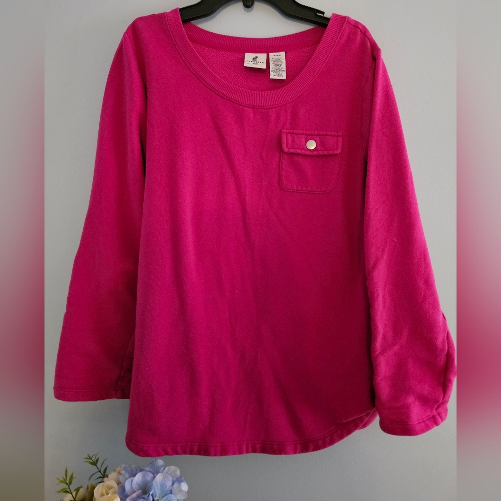 Caribbean Joe Fuschia Five-Snap Sweatshirt